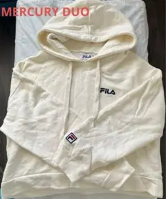 FILA 파커 화이트 자르기 길이 뒤 기모 MERCURYDUO 협업