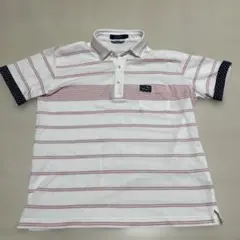 crocodile sports ストライプポロシャツ L