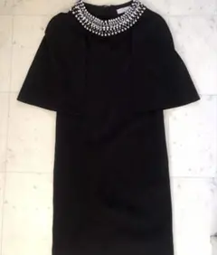 Dress Lab ビジューネック ワンピース ブラック S