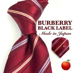✨美品✨バーバリー　ブラックレーベル　ネクタイ　レッド　ストライプ　ホースロゴ