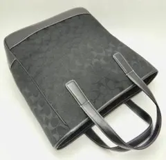 【美品】コーチ　COACH　シグネチャートートバッグ　黒　ブラック