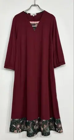ワインレッド ロングワンピース