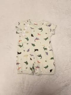 【中古品】petit main 恐竜柄ロンパース 50-70サイズ