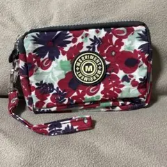 MERRIMENT 花柄ポーチ ダブルジッパー