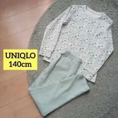 UNIQLO 花柄 パジャマ ルームウェア 140cm グリーン 春物