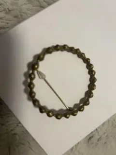 ゴールド 波状ブローチ 直径約4.5cm ミナペルホネン　タンバリン