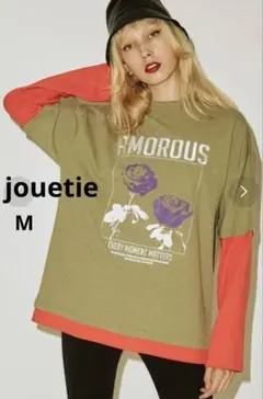 jouetie✧ジュエティ レイヤードローズロンT 長袖 オーバーサイズ M