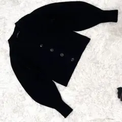 JOURNAL STANDARD ウール100% リブ黒カーディガン