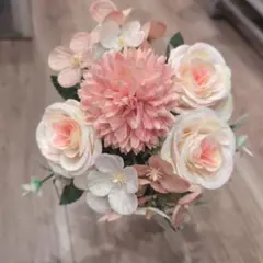 ピンク系造花アレンジメント　花束　ブーケ　結婚式
