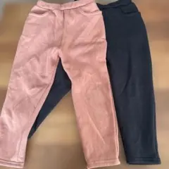 フリース素材 裏起毛ウエストゴムパンツ 2色セット110