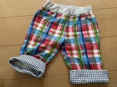 ミキハウスホットビスケッツ  レッド系2ウェイチェック柄パンツ　120㎝
