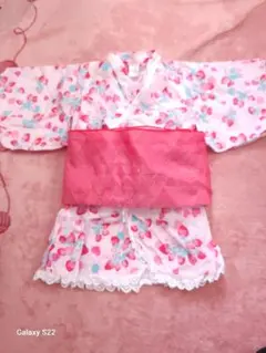 花柄浴衣セット 赤帯付き 110cmセパレート甚平