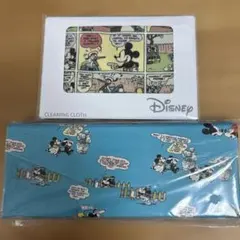 Disney ミッキーマウス メガネケース 未使用 メガネ拭き付き！