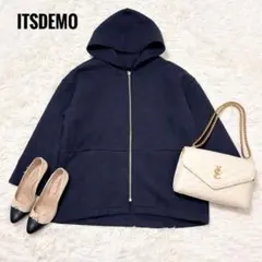 ITSDEMO イッツデモ　ショートフードコート　ネイビー　フリーサイズのサムネイル