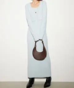 MICHIXSLY ミチスライ シャギーニットワンピース　ライトブルー