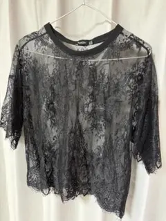 Bershka 黒 ブラックレース ブラウス Tシャツのサムネイル