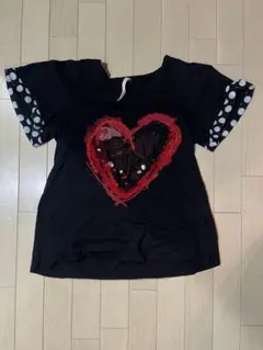 sunaokuwahara ハート刺繍 黒 Tシャツ 半袖　スナオクワハラのサムネイル