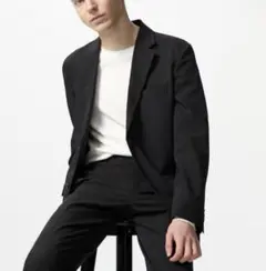 UNIQLO ユニクロ 感動ジャケット ウールライク ブラック L