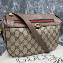 ✨美品✨GUCCI GG シェリーライン ショルダーバッグ ブラウン レザー
