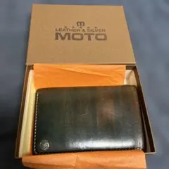 MOTO LEATHER ダークグリーン パテイーヌ仕上げ　二つ折り財布のサムネイル