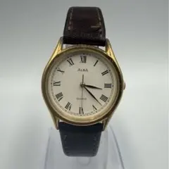 稼働品 ORIENT FUERZA クォーツ 腕時計 ローマン文字盤 ゴールド 
