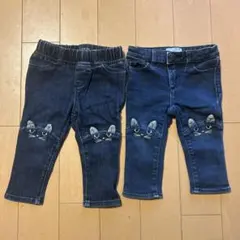 baby gap デニム　パンツ　猫　ベビーギャップ