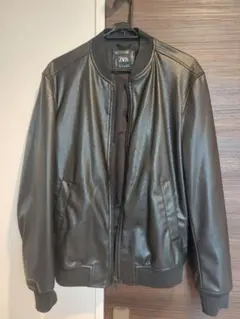 ZARA ブラック フェイクレザーボンバージャケット Sサイズ