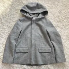 ロペピクニック/フードコート/グレー/ウール混/通勤きれいめ大人ショート