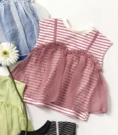 BREEZE ストライプフリルトップス