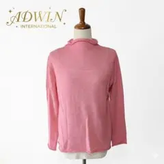 ADWIN INTERNATIONAL カラーネックニット M ウール混 薄手