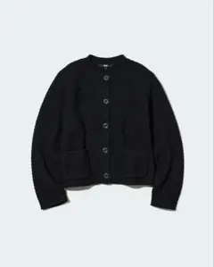 UNIQLO　ブラック ニットショートジャケット