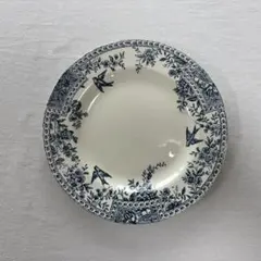 フランスアンティーク陶器クレイユモントローlinotteスーププレー刻印