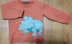 【人気の恐竜柄】トリケラトプス柄裏起毛トレーナー90㎝