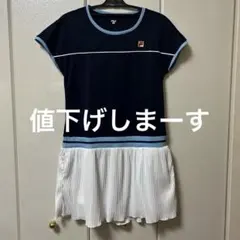 新品　ワンピース FILA UVカット 半袖 テニスウェア ネイビー