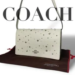 美品 5022 COACH コーチ ショルダーウォレット レザー ホワイト