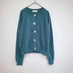 And Couture　長袖カーディガン　ビジューボタン　38　M相当　ふわふわ