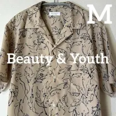 【新品未使用】　Beauty & Youth　半袖柄シャツ　ベージュ　Mのサムネイル