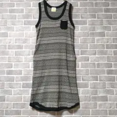 センスオブプレイス　ニットワンピース　美品　ノースリーブ　幾何学模様