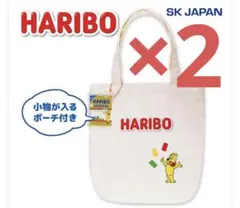 新品タグ付き　ラウンドワン限定　ハリボー　ミニポーチ付き　トートバッグ　2点
