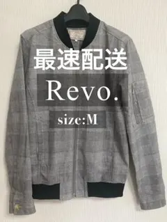 Revo. グレンチェックリブ切り替えMA-1ジャケット