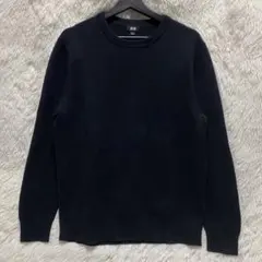 ユニクロ ウォッシャブルミラノリブクルーネックセーター　ブラック　Lサイズ