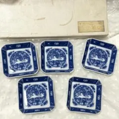 【極美品／希少柄】有田焼　香蘭社　染錦鹿紅葉文　レトロな本型皿5枚 極美品／希少柄】有田焼 香蘭社 染錦鹿紅葉文 レトロな本型皿5枚
