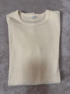 UNIQLO ユニクロ ソフトリブクルーネックT（長袖）イエロー M