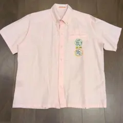 CASTELBAJAC 半袖シャツ ボタンダウン 刺繍ワッペン ピンクのサムネイル