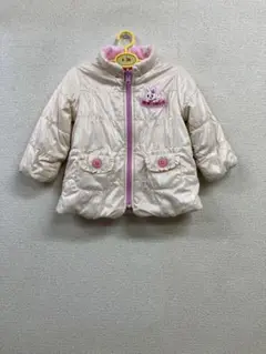 ミキハウス ロゴワッペン中綿フリルリボンリバーシブルジャケット