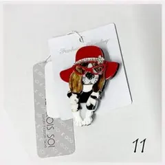 ❤ファッションモチーフ 　ポップカラーアクリルブローチ 　人柄　犬柄　雑貨