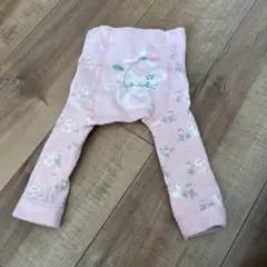JOJO maman bebe 花とネズミ柄　ピンク　ニットレギンス