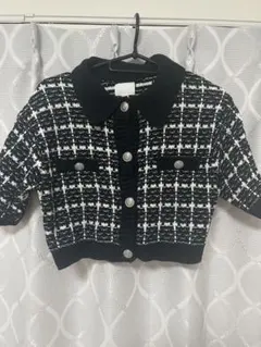 h&m ツイード　トップス　半袖　ニット