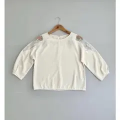 NOBLE パッチド レース ショルダー ブラウス 肩レース