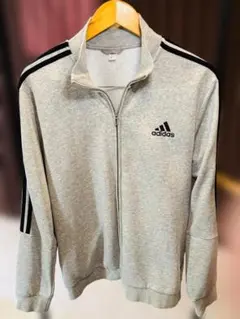 adidas スウェット セットアップ 上(グレー)下(ブラック) Lサイズ相当